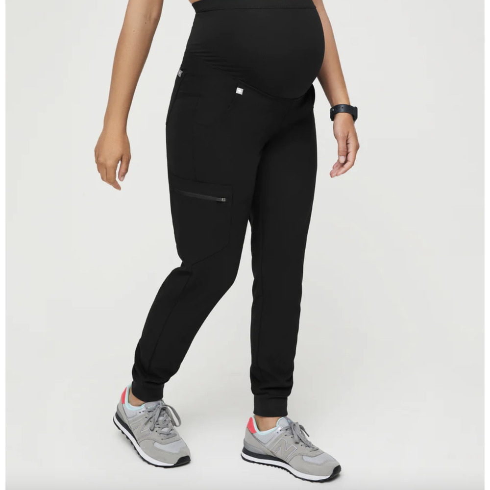 Figs Technical Zamora Maternity Jogger Scrub Pants Black Women's Size XL